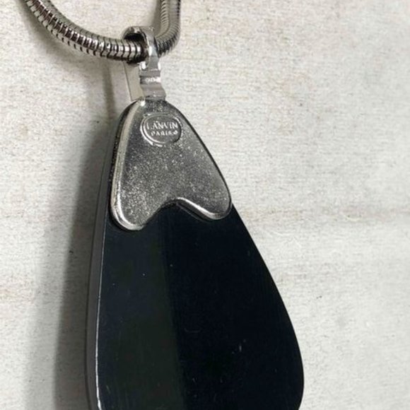 1970s Lanvin Lucite Teardrop Medallion Necklace